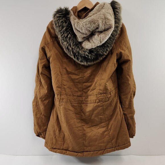 YMI Tan Parka w/ Removable Faux Fur Hood Large - Picture 6 of 14